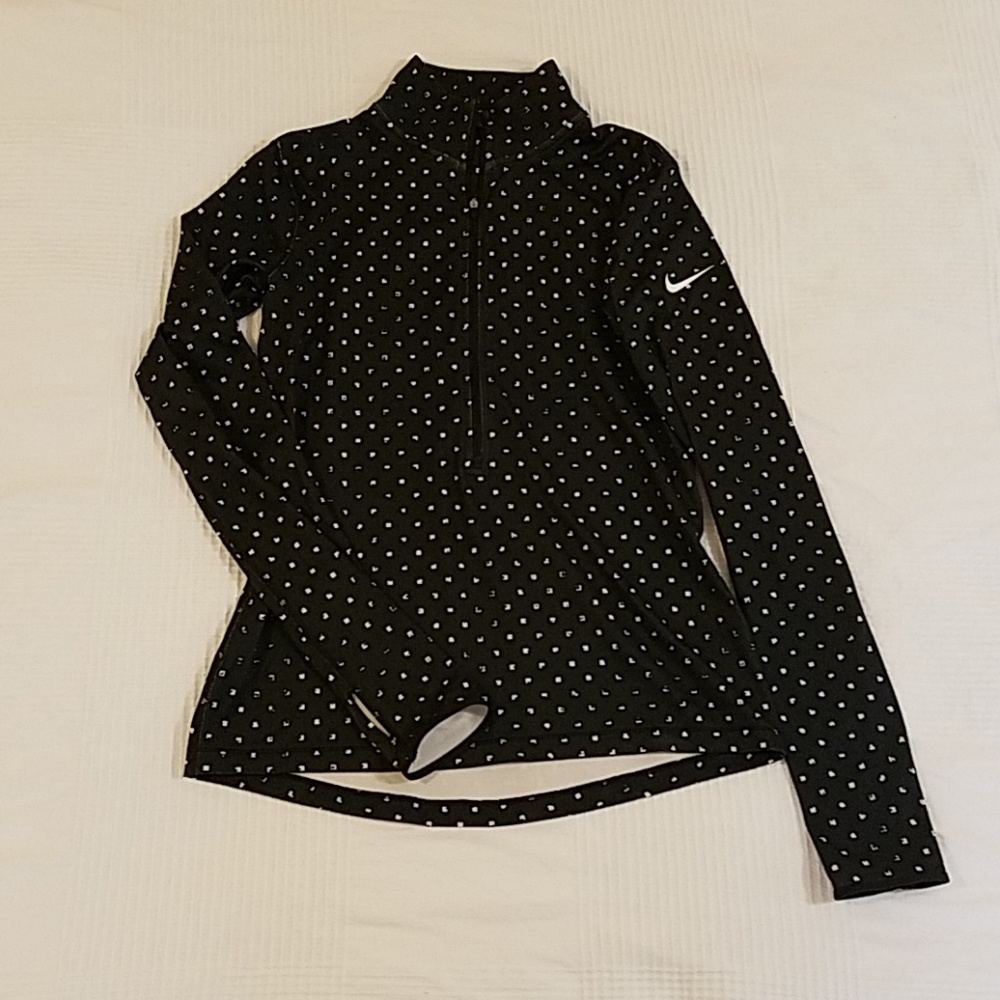 Nike Pro Warm Half-Zip B&W Graphic Print Med EUC